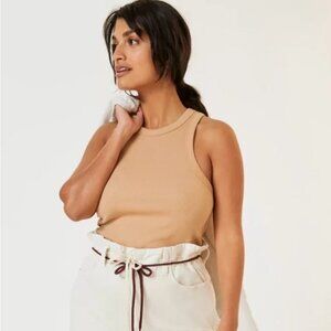 Anthropologie Maeve Cropped Racerback Tank Cedar 3X
